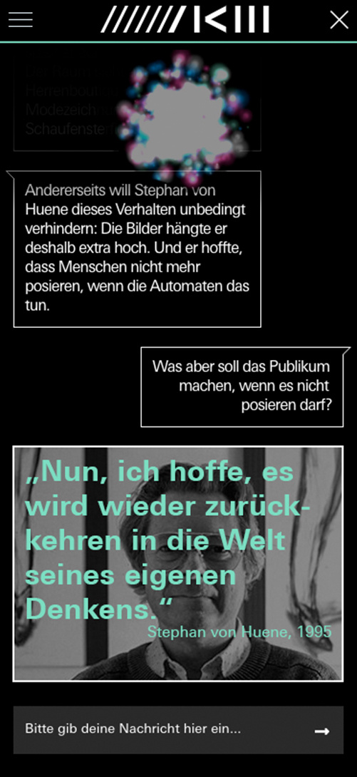 Screenshot eines Smartphones, mit einem Chatbot-Dialog
