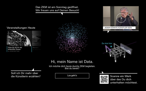 Collage mit Beispielen unterschiedlicher Funktionen des Chatbots