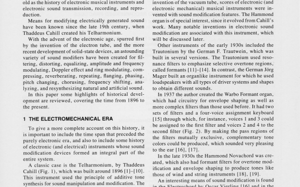 Harald Bode: »History of Electronic Sound Modification [Geschichte der elektronischen Klangveränderung]« (1984)