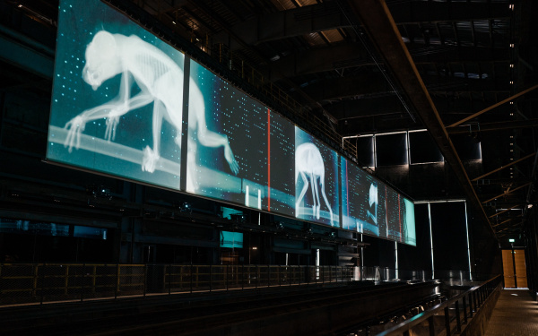 rosalie & Ludger Brümmer, »Marathon der Tiere«, 2015, 7-Kanal-Videoprojektion & elektronische Komposition, Farbe, stereo, 25’00”  Courtesy Atelier rosalie und Ludger Brümmer