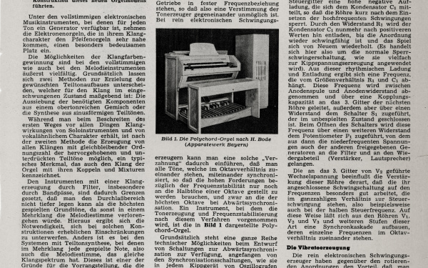 Harald Bode: »Die elektronischen Orgeln« (1952)
