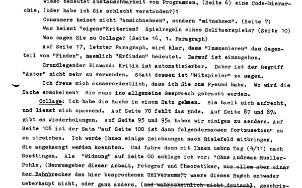 Letter from Vilém Flusser to Andreas Müller-Pohle, 13.10.1984