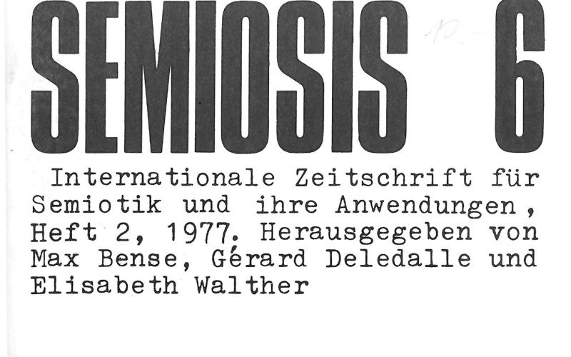 Cover der Zeitschrift »Semiosis«: schwarze Schrift auf weißem Grund