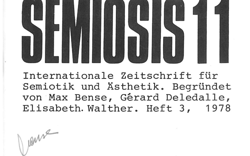 Cover der Zeitschrift »Semiosis«: schwarze Schrift auf weißem Grund