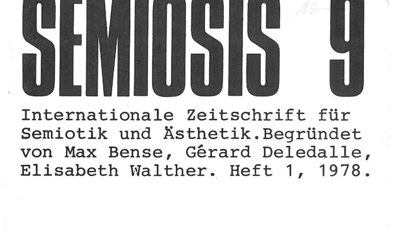 Cover der Zeitschrift »Semiosis«: schwarze Schrift auf weißem Grund