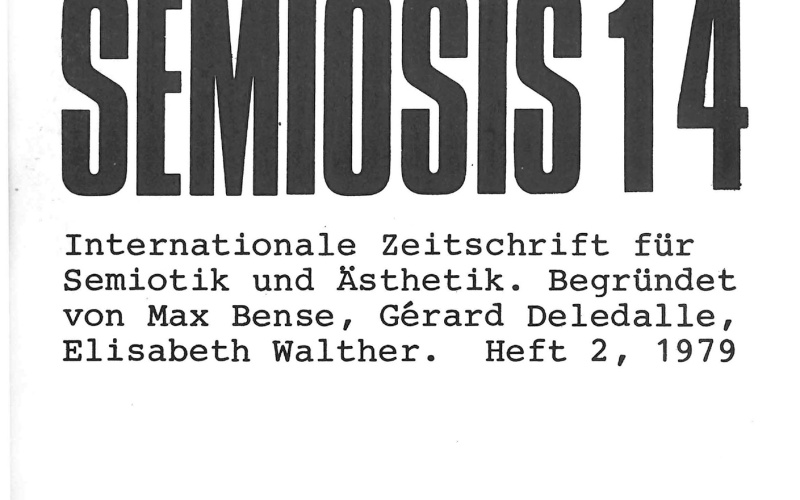 Cover der Zeitschrift »Semiosis«: schwarze Schrift auf weißem Grund