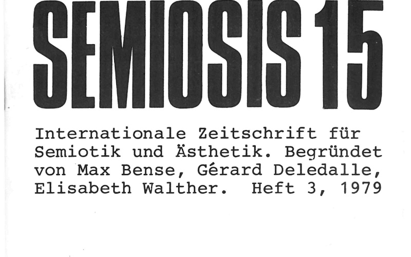 Cover der Zeitschrift »Semiosis«: schwarze Schrift auf weißem Grund