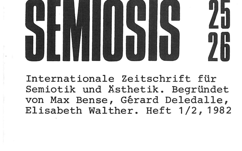 Cover der Zeitschrift »Semiosis«: schwarze Schrift auf weißem Grund