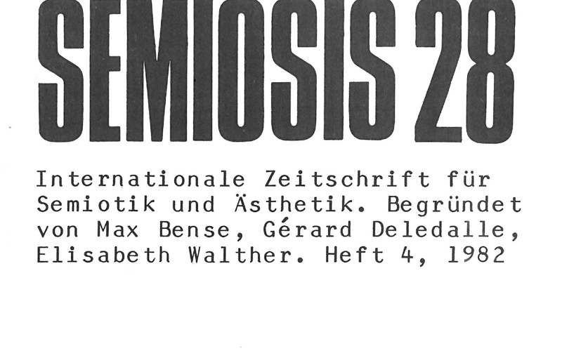 Cover der Zeitschrift »Semiosis«: schwarze Schrift auf weißem Grund