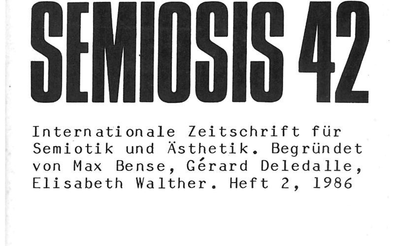 Cover der Zeitschrift »Semiosis«: schwarze Schrift auf weißem Grund