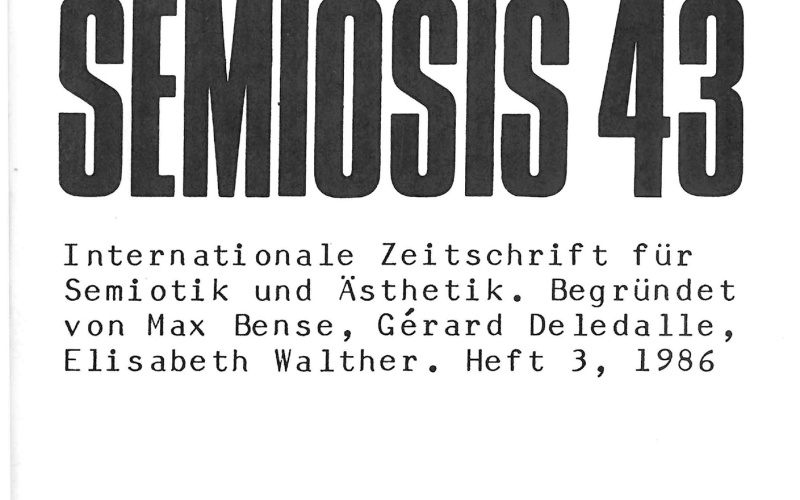 Cover der Zeitschrift »Semiosis«: schwarze Schrift auf weißem Grund