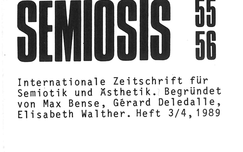 Cover der Zeitschrift »Semiosis«: schwarze Schrift auf weißem Grund