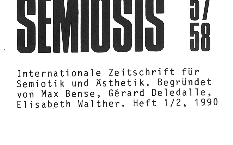 Cover der Zeitschrift »Semiosis«: schwarze Schrift auf weißem Grund