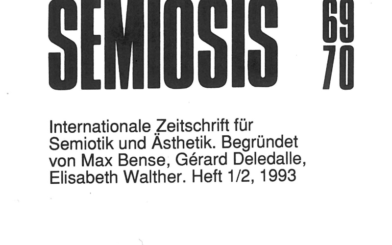 Cover der Zeitschrift »Semiosis«: schwarze Schrift auf weißem Grund
