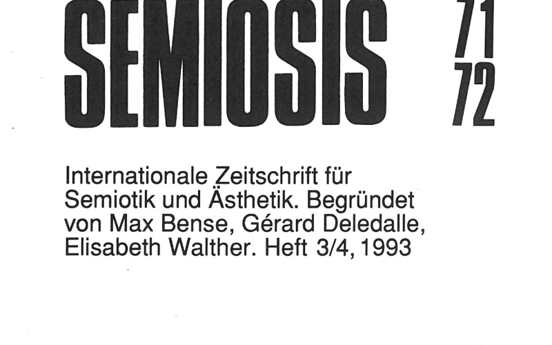 Cover der Zeitschrift »Semiosis«: schwarze Schrift auf weißem Grund