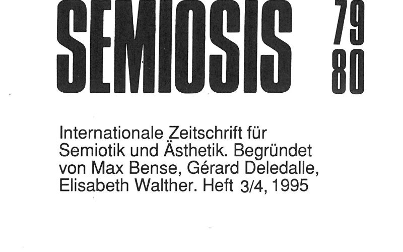 Cover der Zeitschrift »Semiosis«: schwarze Schrift auf weißem Grund