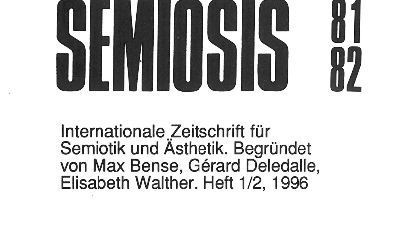 Cover der Zeitschrift »Semiosis«: schwarze Schrift auf weißem Grund