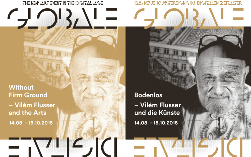 Cover of the brochure »Without Firm Ground. Flusser and the Arts«: portrait Viém Flusser