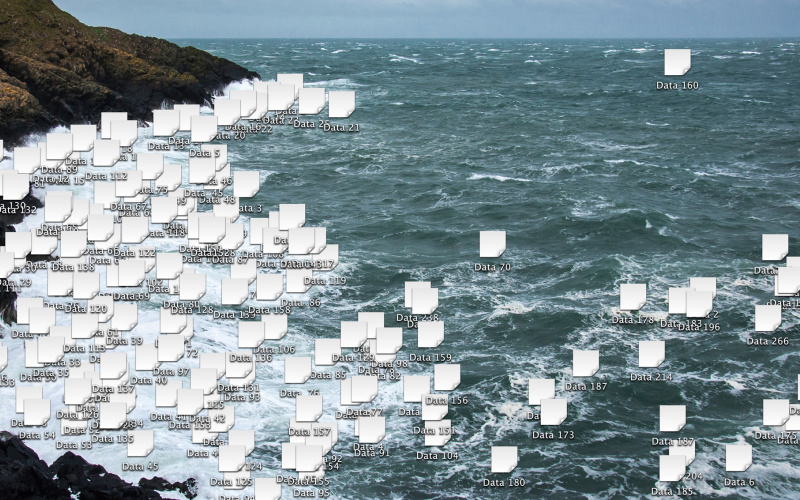 Bay with gatherings of data