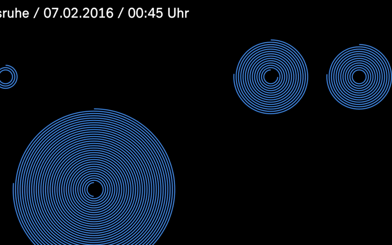 Blaue Kreise auf schwarzem Hintergrund
