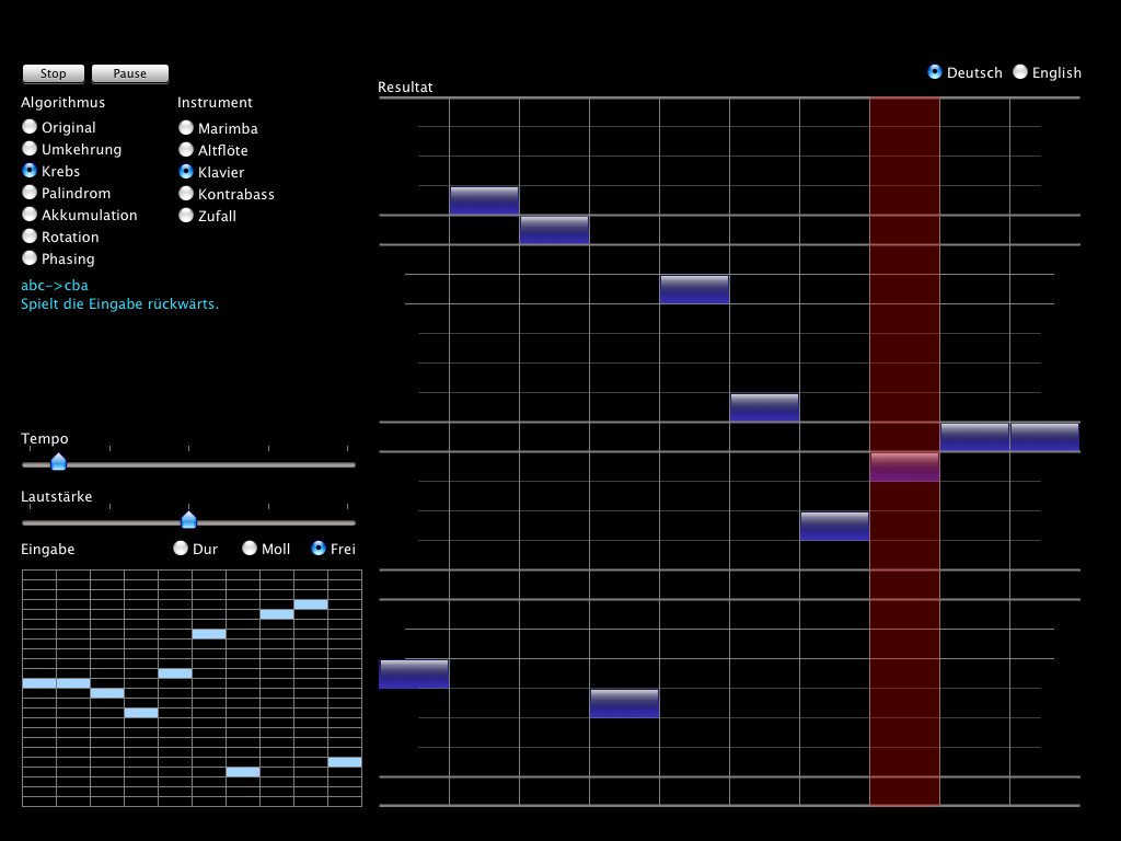 Graphical representation of a rhythm machineGraphical representation of a »Pattern Machine« of various instruments and algorithms