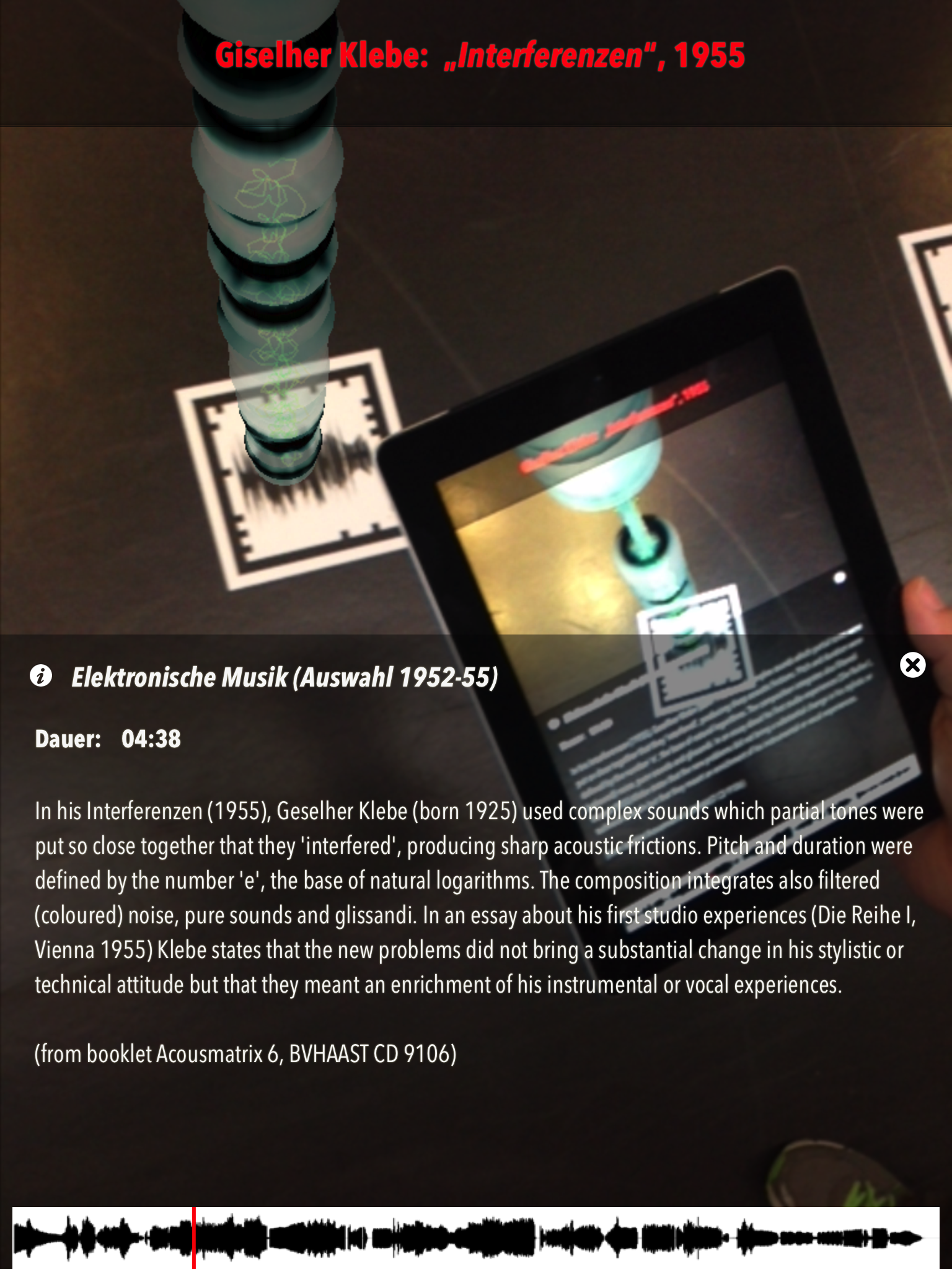 Screenshot der Augmented Reality App