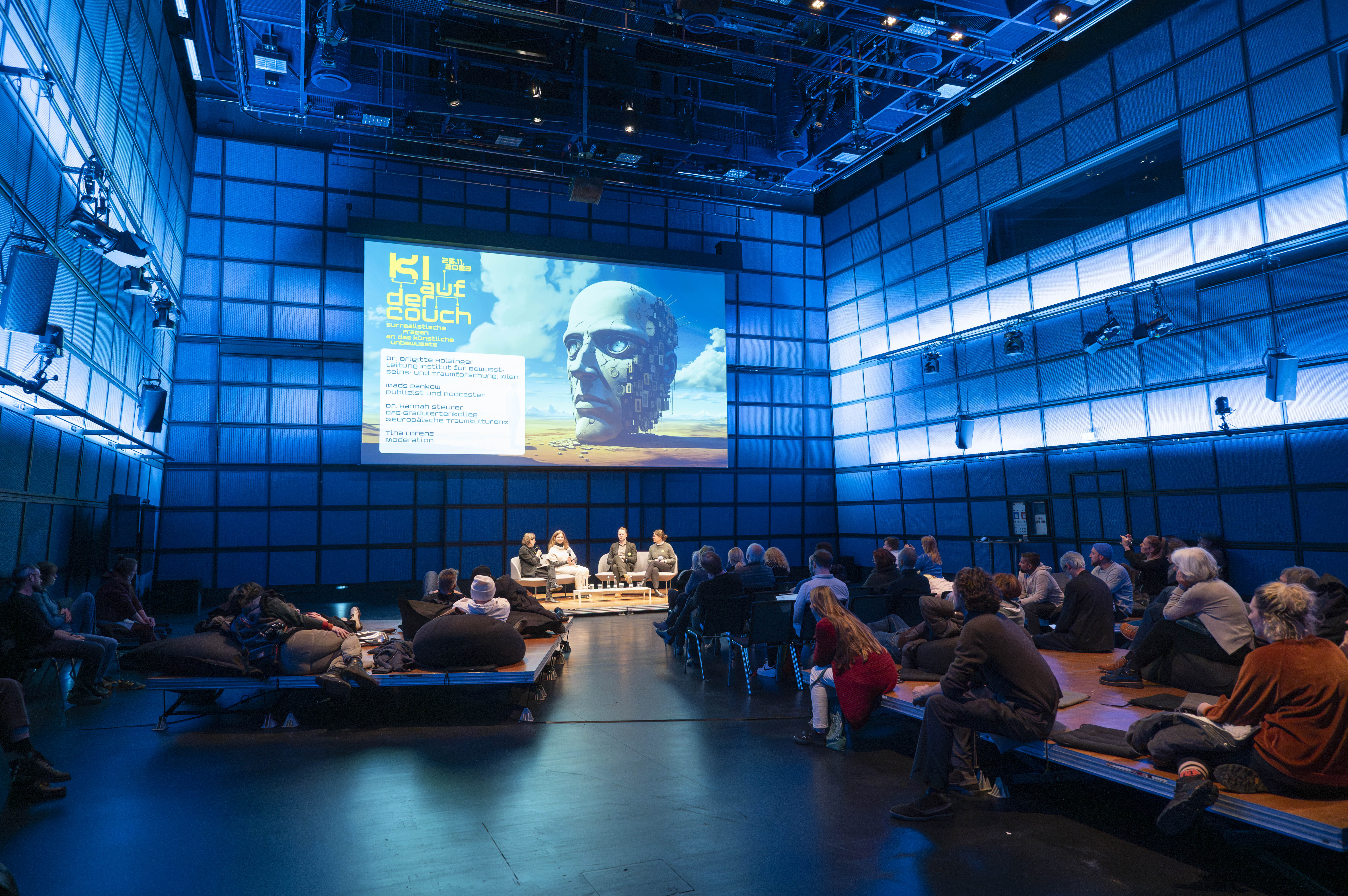 "AI on the Couch" panel discussion with Dr. Brigitte Holzinger, Mads Pankow, Dr. Hannah Steurer and Tina Lorenz at ZKM | Karlsruhe.