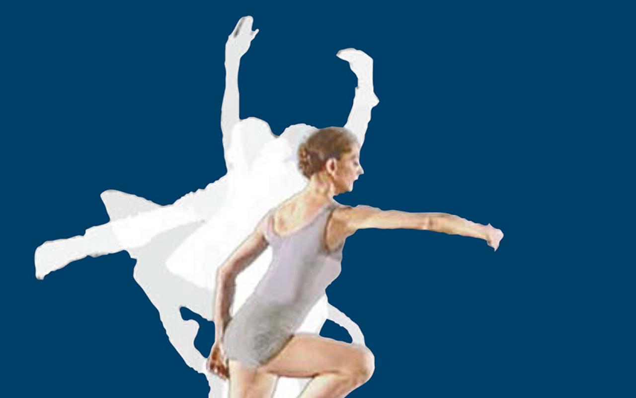 Cover der CD-ROM: Tänzerin auf blauem Grund, dahinter weiße Schatten ihrer Bewegung