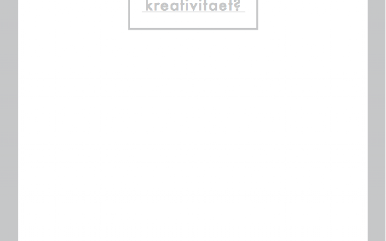 Cover of the publication »Kteraevitiat*– arbeitsheft: kreativitaet?«