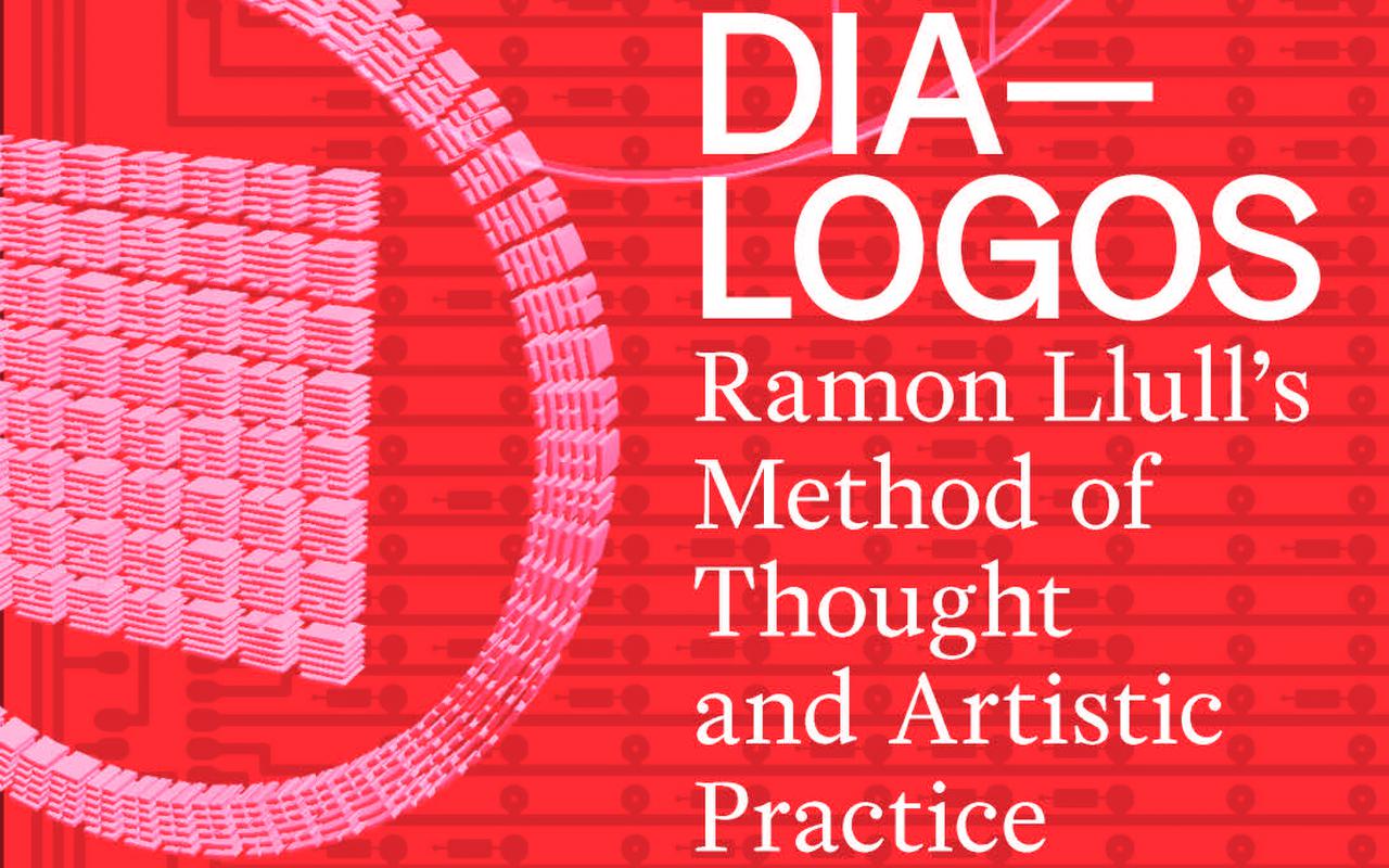 Cover der Publikation »DIA-LOGOS«: weiße Schrift auf rotem Grund