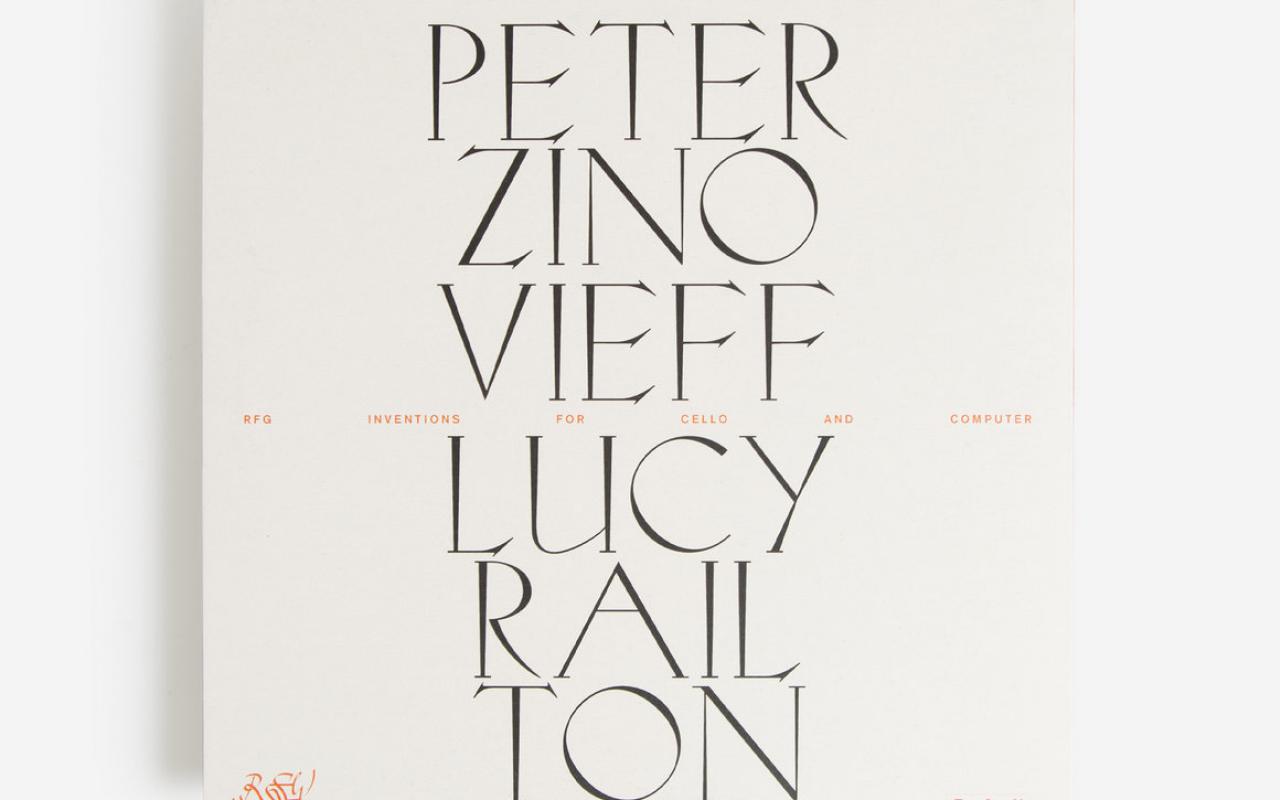 Weisse Plattenhülle mit schwarzen Buchstaben: Peter Zinovieff & Lucy Railton