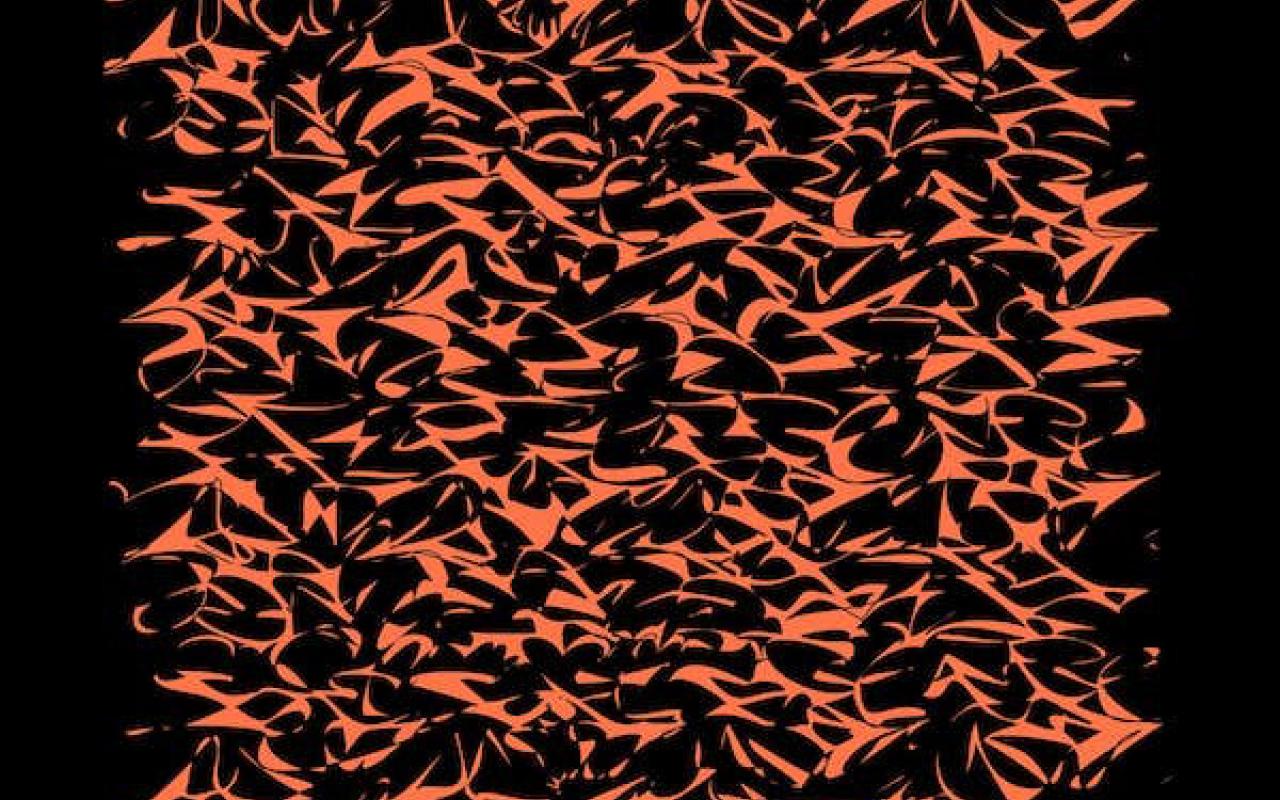 Oranges Muster auf schwarzem Hintergrund
