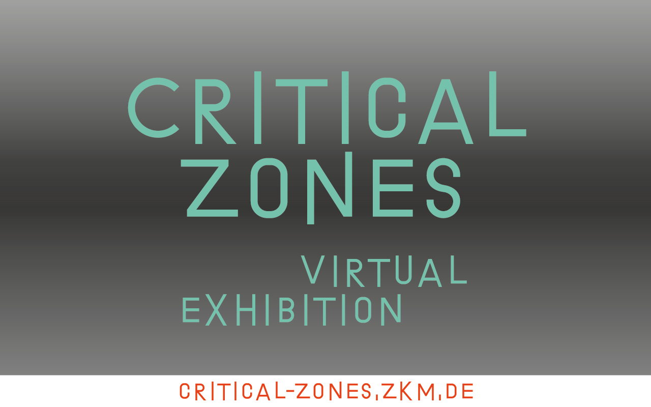 Graphic for the virtual exhibition »Critical Zones« at the ZKM Karlsruhe. 