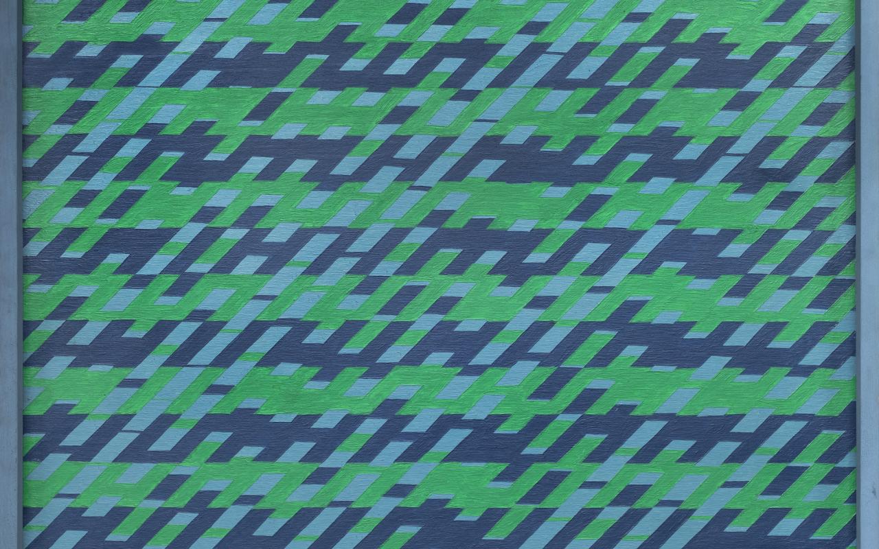 Werk - horizontale und diagonale reihe in blau und grün
