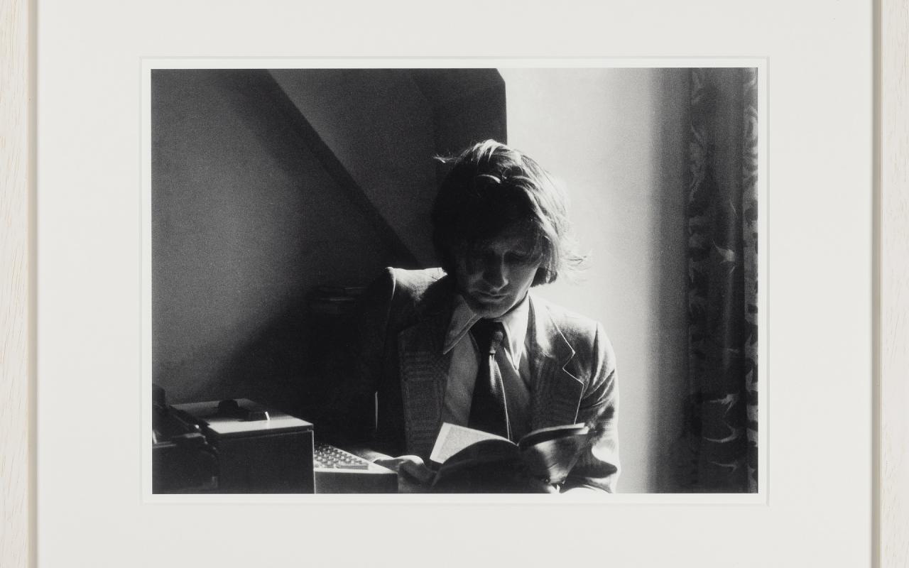 Werk - Ian Sommerville, mathematician, close friend, and collaborator of Burroughs and Gysin during their 1960s’ Paris, Tanger and London activities, sitting at WSB’s writing desk in apartment #18 at Dalmeney Court, in March 1973