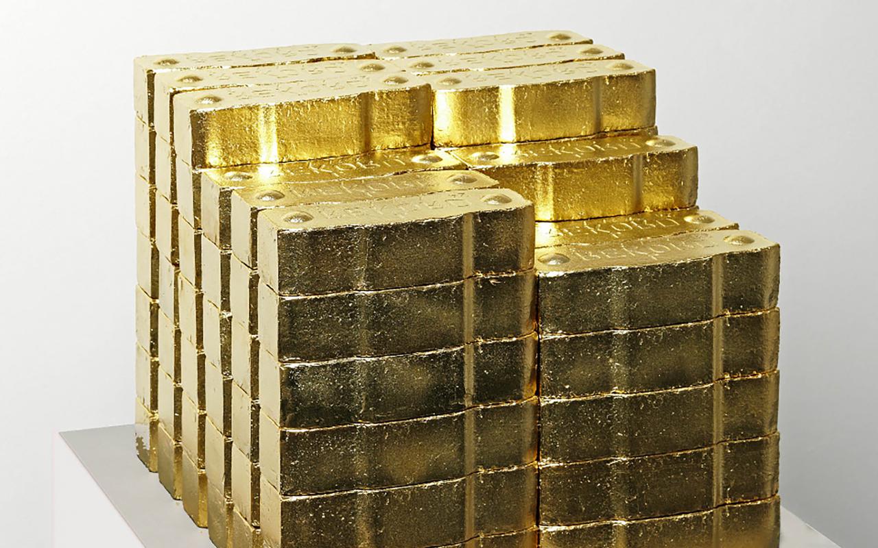 Photo of a pile of gold bars
