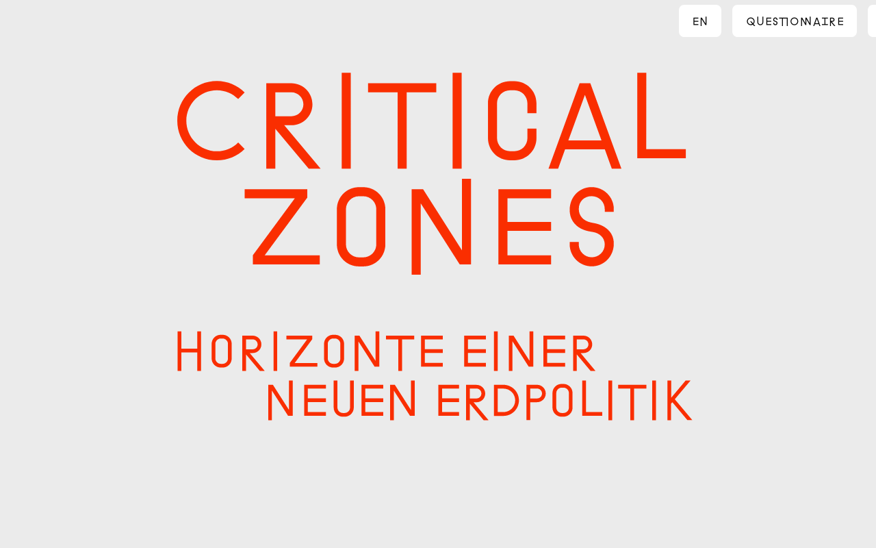 Screenshot »Critical Zones« Ausstellung 