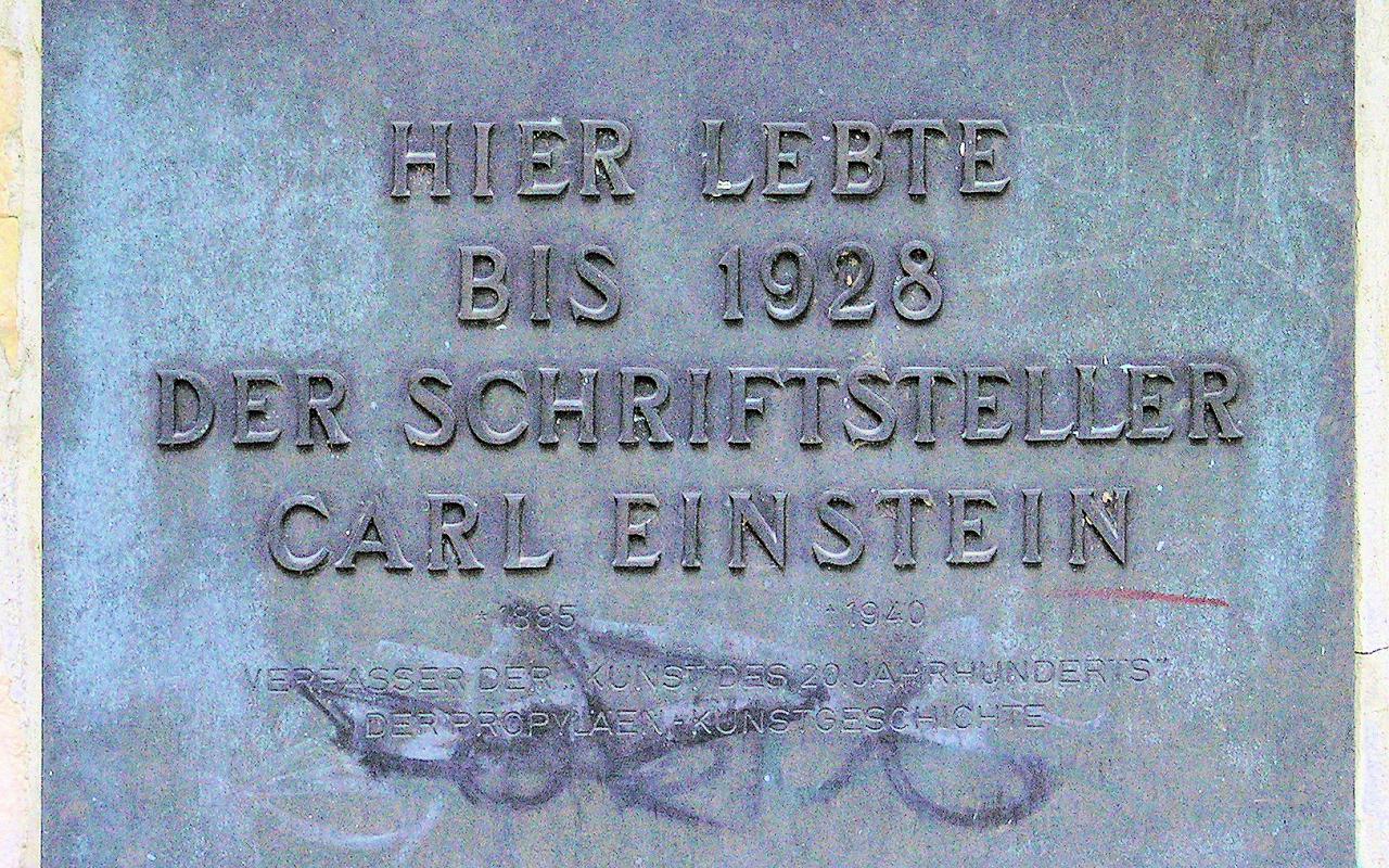 Gedenktafel, Carl Einstein, Zeltinger Straße 54, Berlin-Frohnau, Deutschland