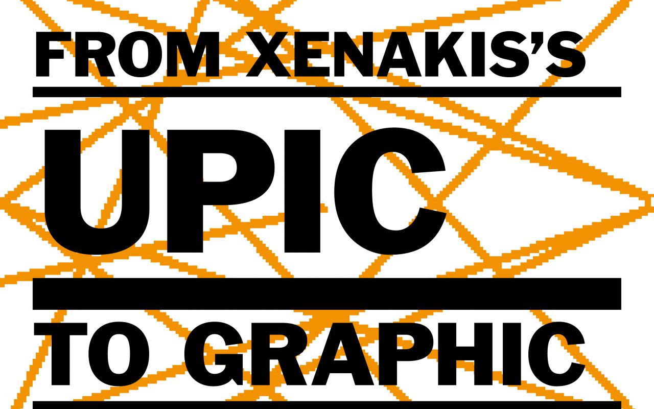 Picture of a book cover. The cover is white with orange lines, on it the lettering »From Xenakis’s UPIC to Graphic Notation Today«