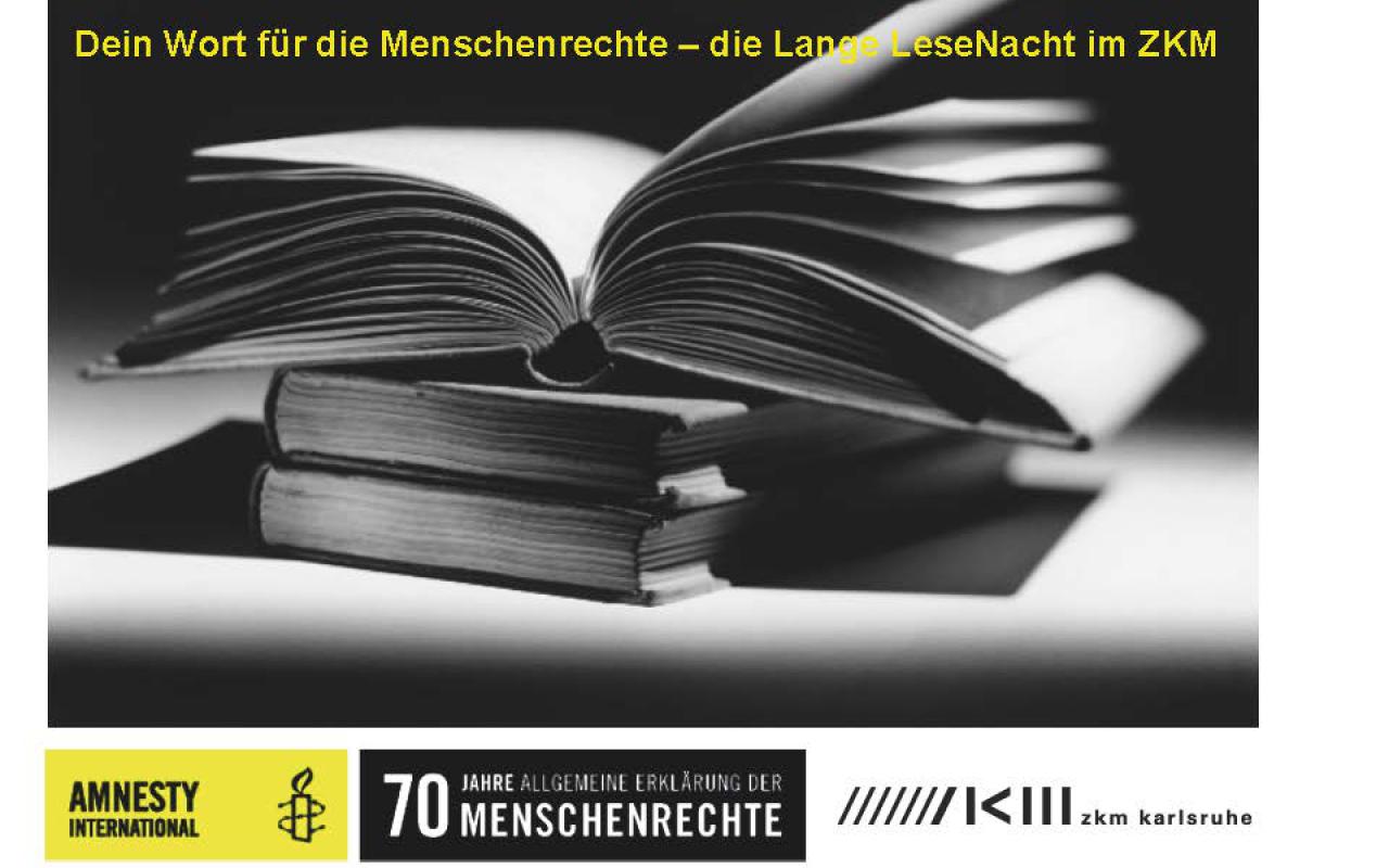 Poster for the Amnesty event »Dein Wort für Menschenrechte« (Your Word for Human Rights)