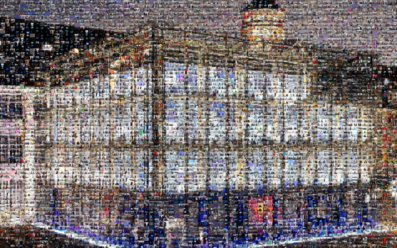 The cube as a mosaic of many different images