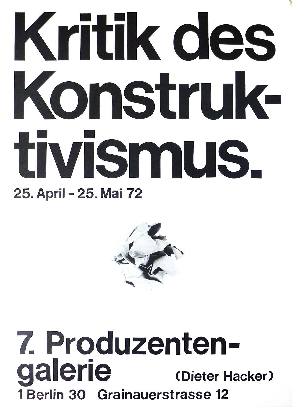 Poster with the text: Critique of Constructivism