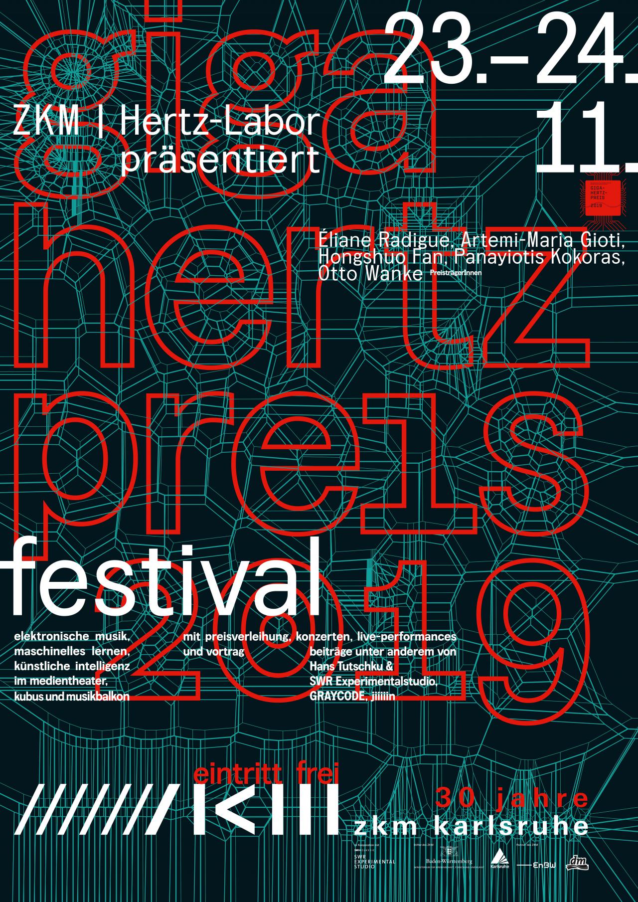 Plakat des Giga-Hertz-Preis 2019 am ZKM | Karlsruhe