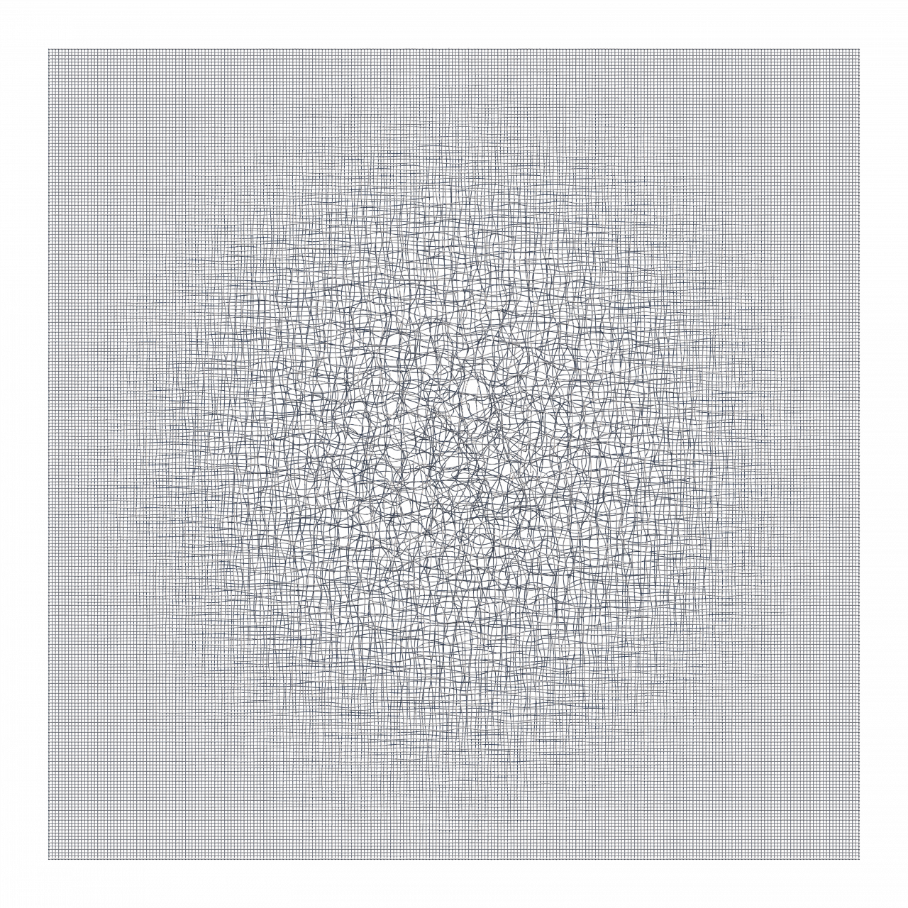 Visualisierung eines Netzwerks aus unzähligen feinen grauen Linien