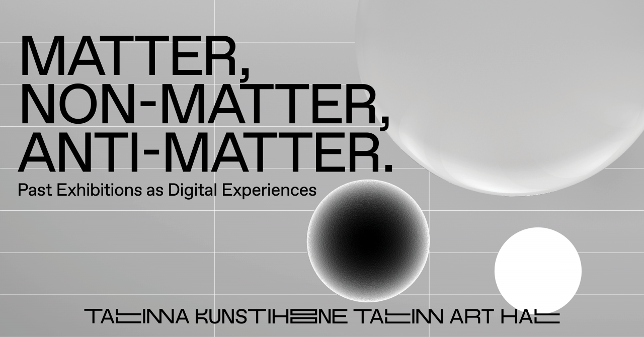 Zu sehen ist das Ausstellungsbanner »Matter, Non-Matter, Anti-Matter«