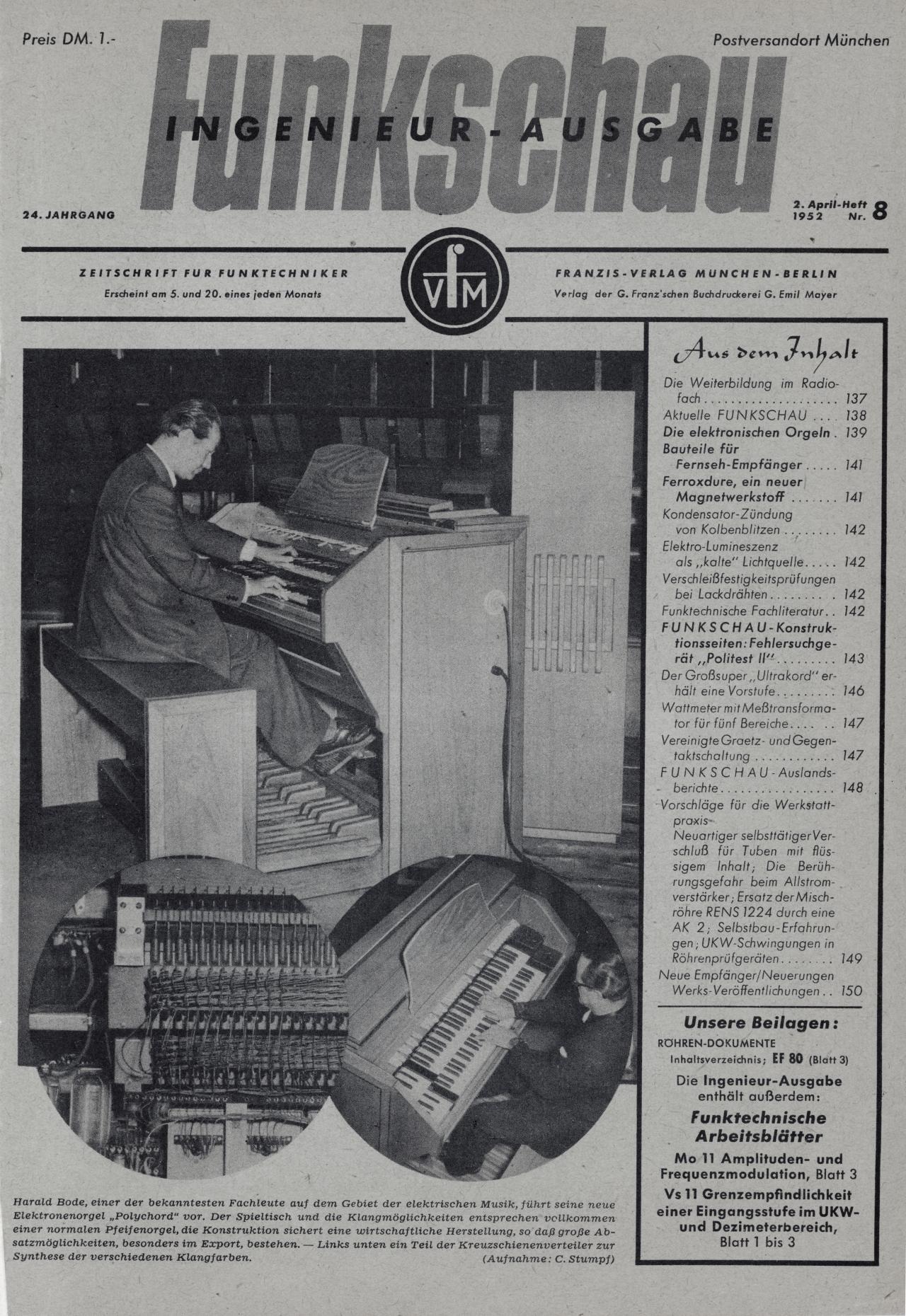 Harald Bode: »Die elektronischen Orgeln« (1952)