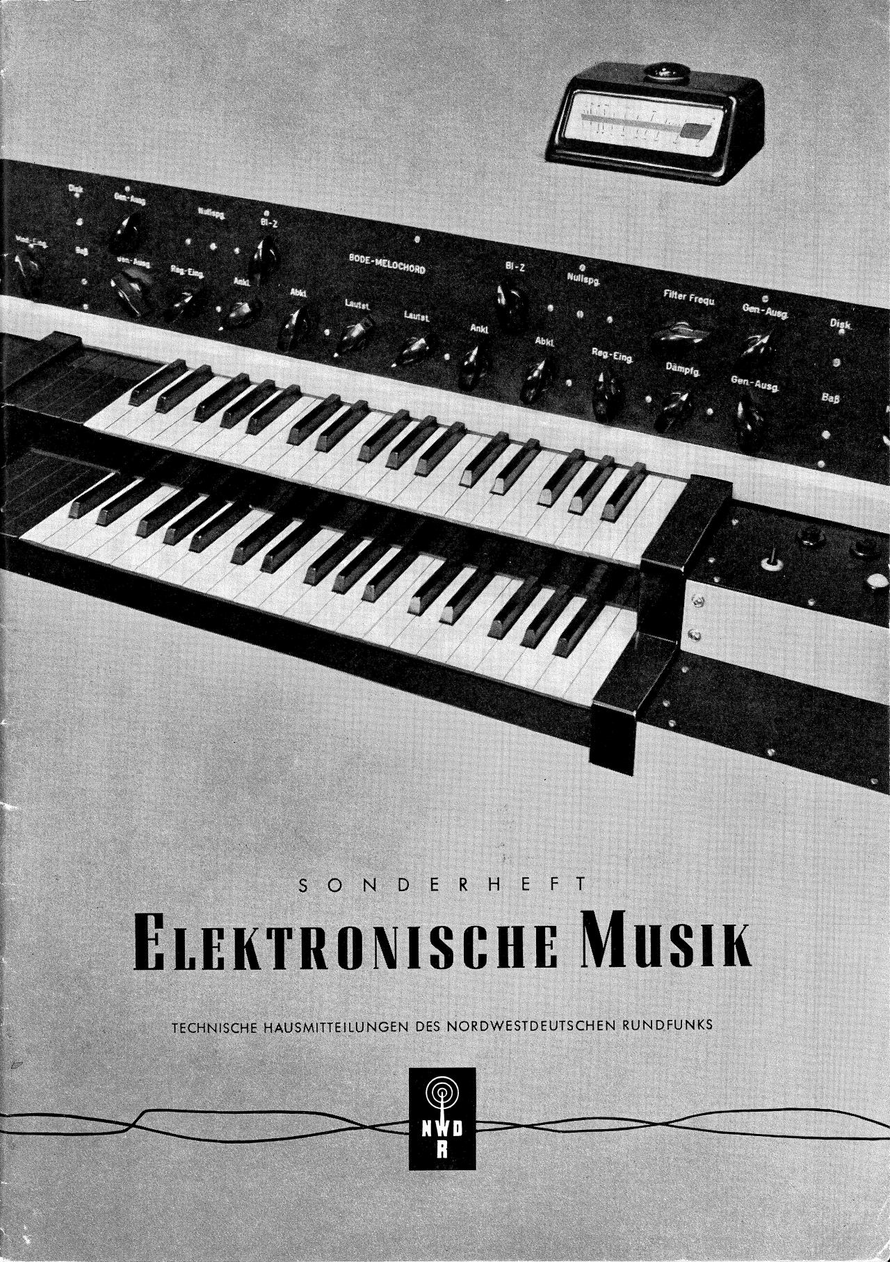 Harald Bode: »Das Melochord des Studios für elektronische Musik im Funkhaus Köln« (1954), Titelblatt