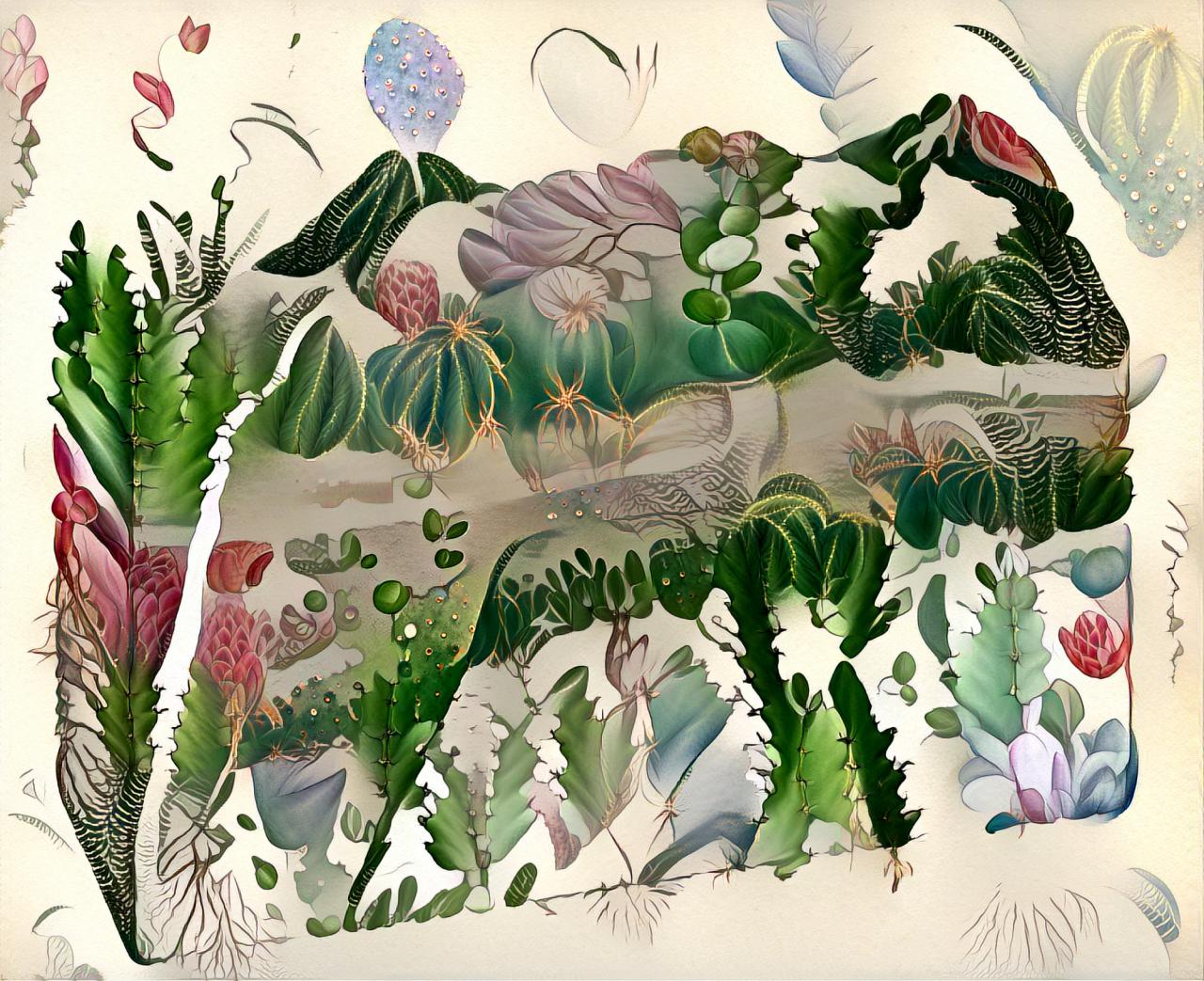 The drawing is animated by an algorithm that shows the cross-section of the ground, but instead of sediments a deep interlocking between animals and their environment.