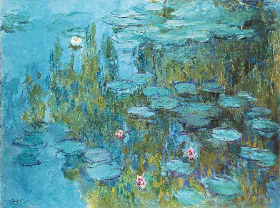 Painting of a lily pond