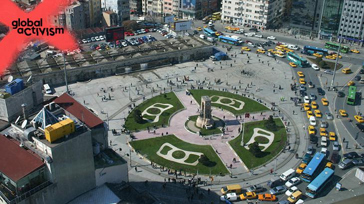 Top view on Taksim Square